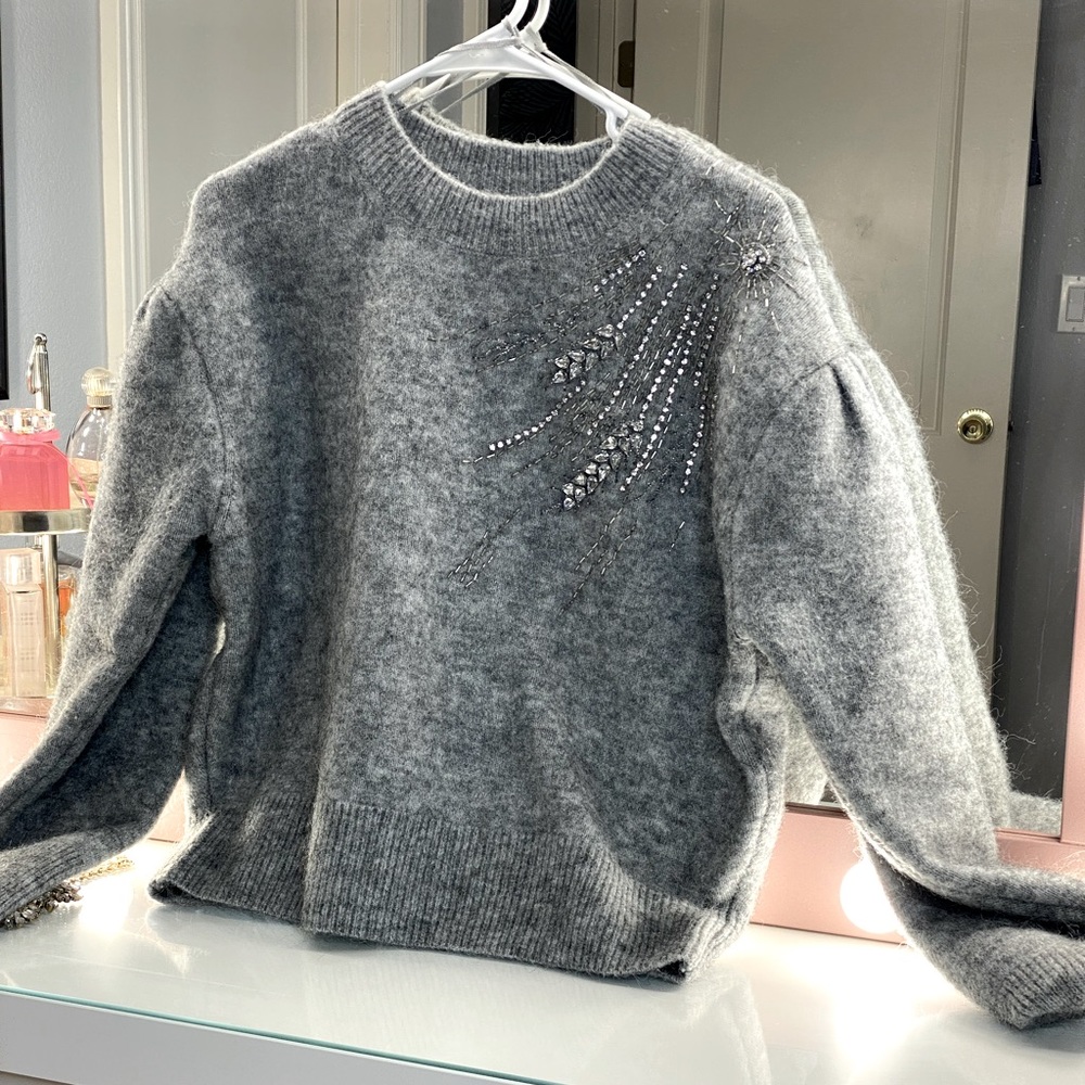 Beautiful Crystal Embellished Sweater NWOT